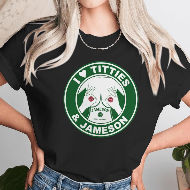 I Love Titties And Jameson Irish Whiskey Shirt Women T-Shirt Gifts for Women