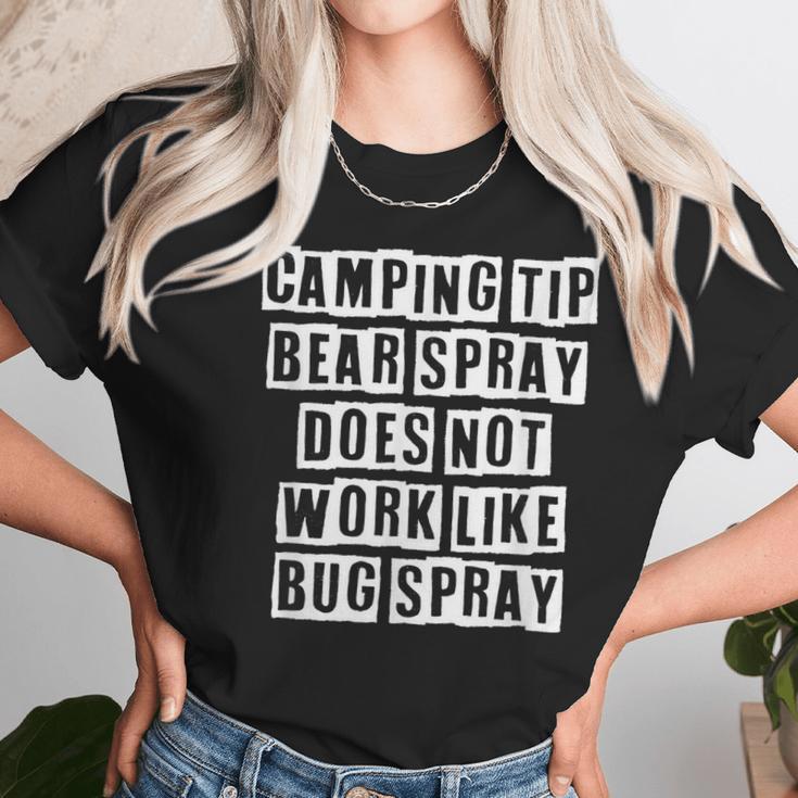 Lovely Funny Cool Sarcastic Camping Tip Bear Spray Does Not Women T-Shirt Gifts for Women