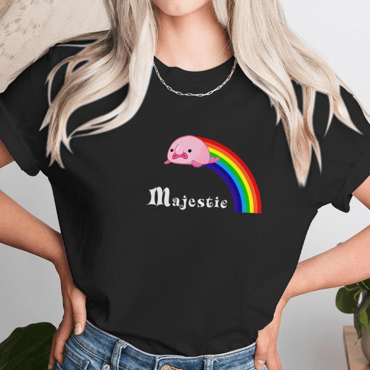 Majestic Blobfish Funny Blobfish Rainbow Tee Women T-Shirt Gifts for Women