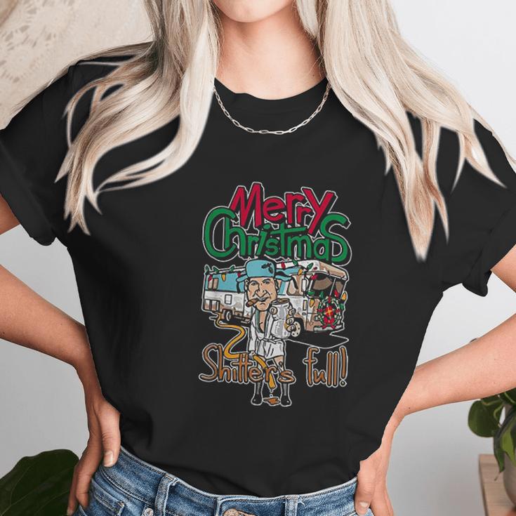 Merry Christmas Camping Shitter Full Funny Outdoor Women T-Shirt Gifts for Women