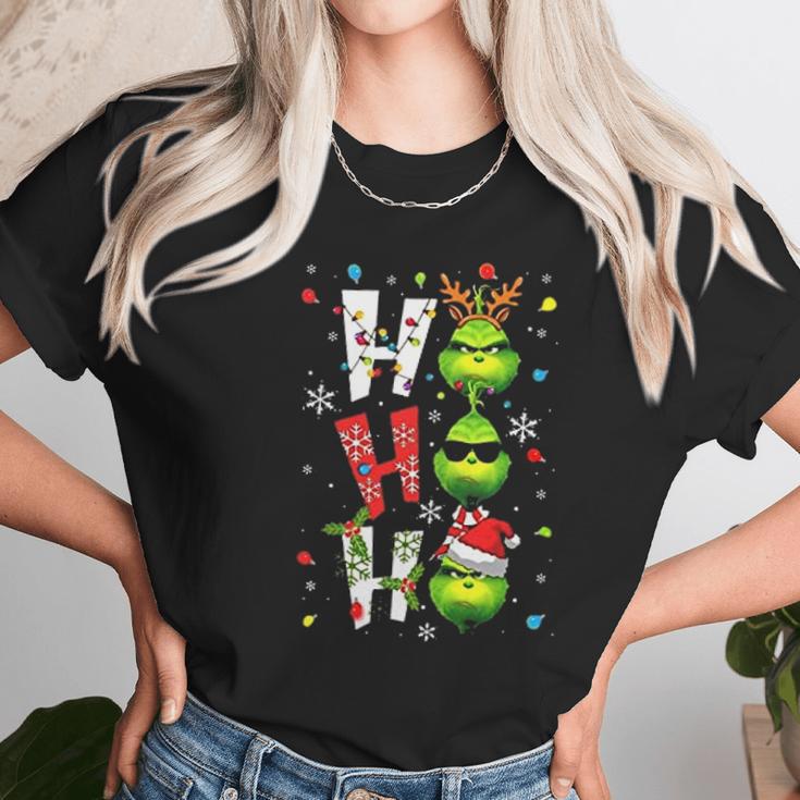 Merry Christmas Santa Grinch Ho Ho Ho Women T-Shirt Gifts for Women