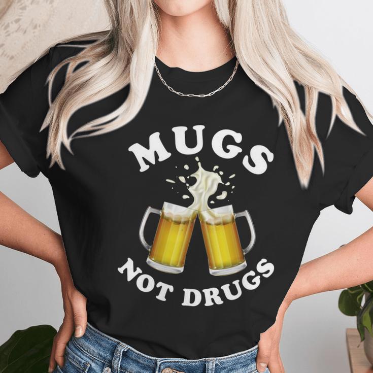 Mugs Not Drugs Funny St Patricks Day Beer Women T-Shirt Gifts for Women