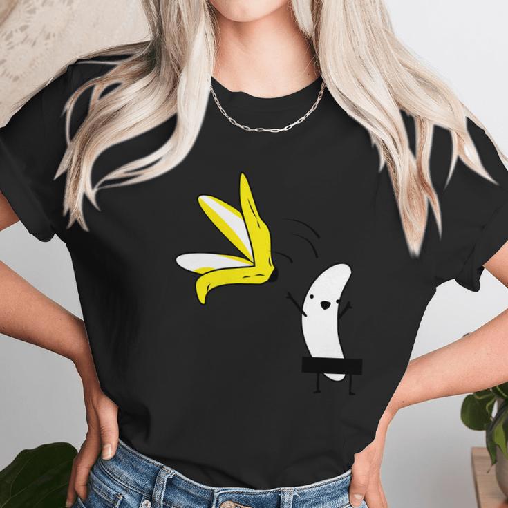 Lets Get Naked Banana Undressing Women T-Shirt Gifts for Women