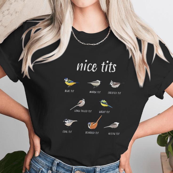 Womens Nice Tits Funny Bird Watching Christmas Gift Birder Men Dad Women T-Shirt Gifts for Women