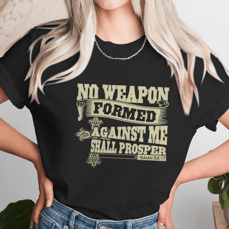 No Weapon Formed Against Me Shall Prosper Christian T-Shirt Women T-Shirt Gifts for Women