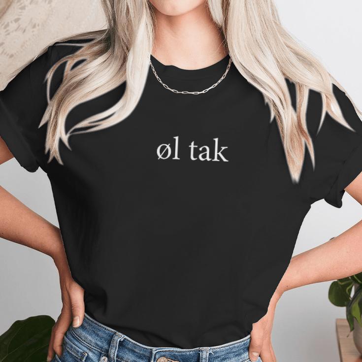 Ol Tak Beer Please Language Danish Dansk Vacation Trip Women T-Shirt Gifts for Women