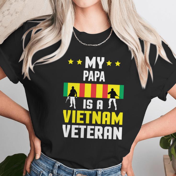 My Papa Is A Vietnam Veteran Proud National Vietnam War Veterans Day Men Women T-Shirt Graphic Print Casual Unisex Tee Women T-Shirt Gifts for Women