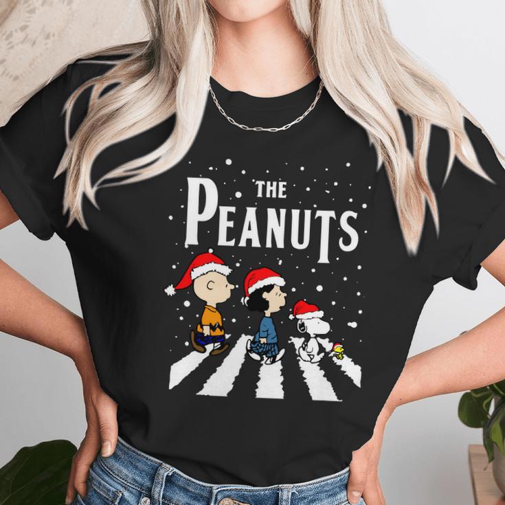 The Peanuts Snoopy Abbey Road Christmas Women T-Shirt Gifts for Women