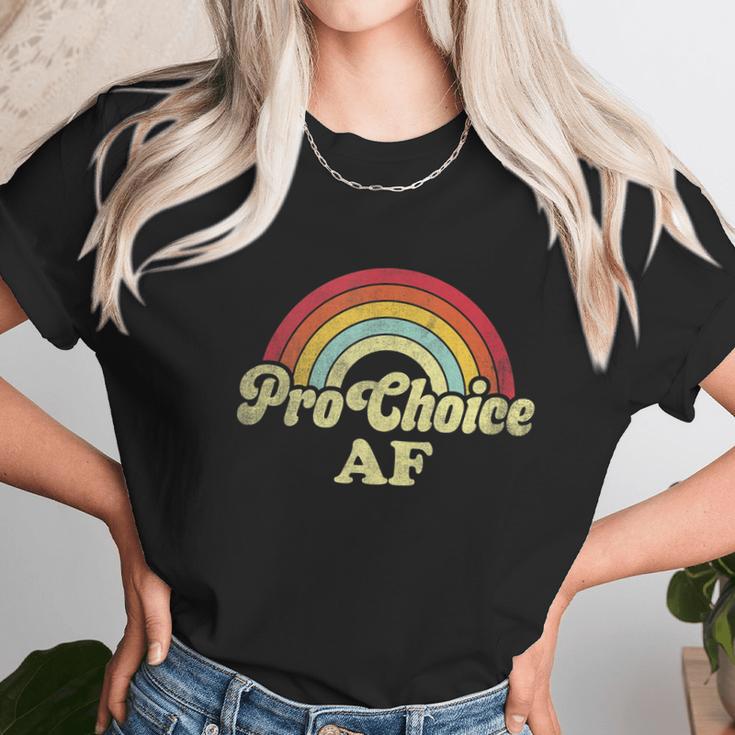 Pro Choice Af Pro Abortion Rainbow Feminist Retro Vintage Women T-Shirt Gifts for Women