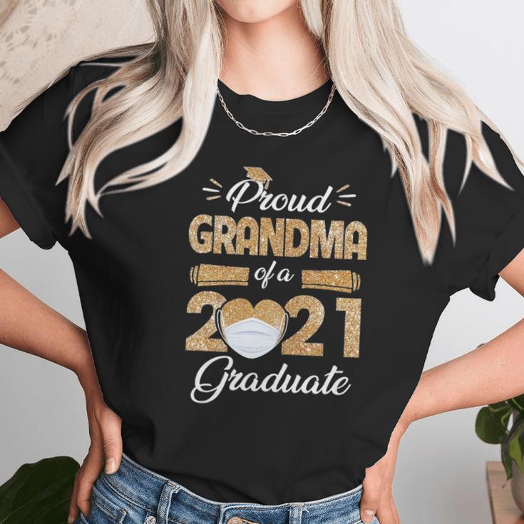 Proud Grandma Of A Class Of 2021 Face Mask Graduate Senior Women T-Shirt Gifts for Women