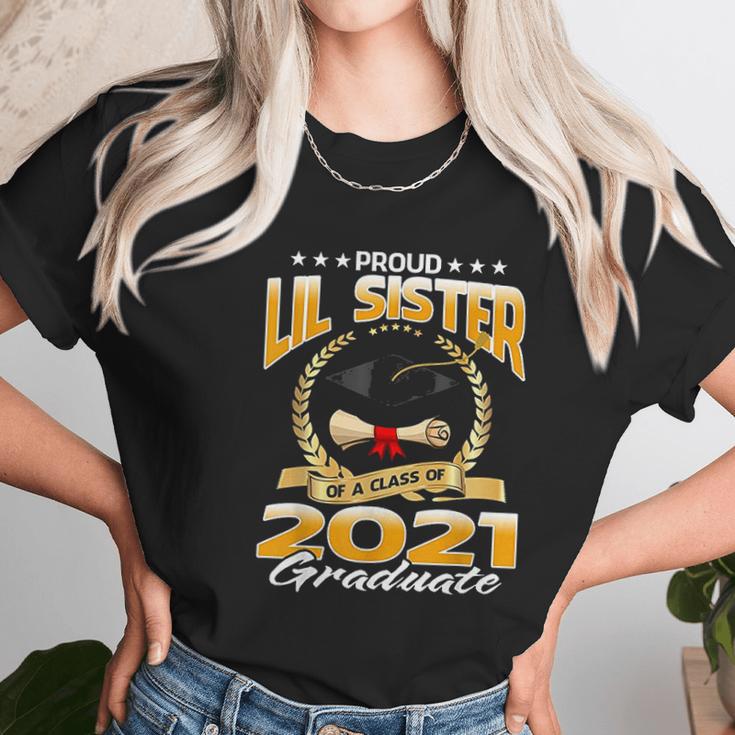 Proud Lil Sister Of A Class Of 2021 Graduate Women T-Shirt Gifts for Women