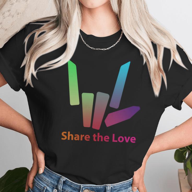 Rainbow Share The Love T-Shirt Women T-Shirt Gifts for Women