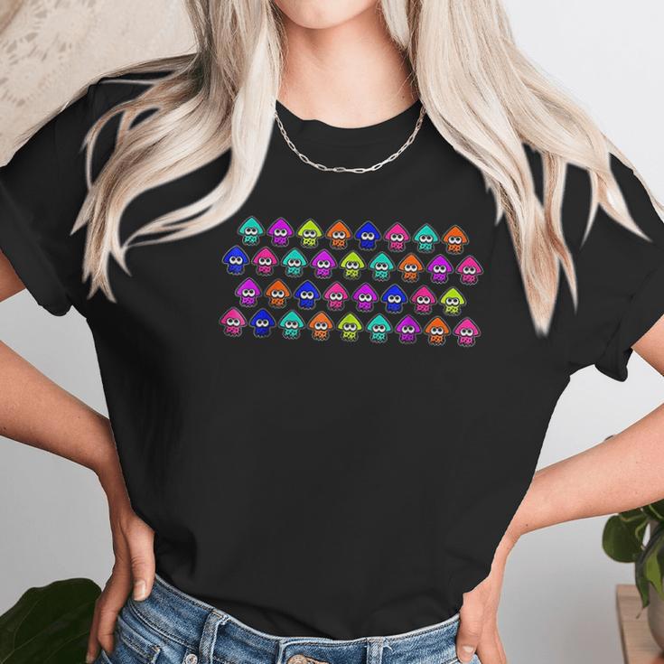 Rainbow Squid Row Graphic Women T-Shirt Gifts for Women