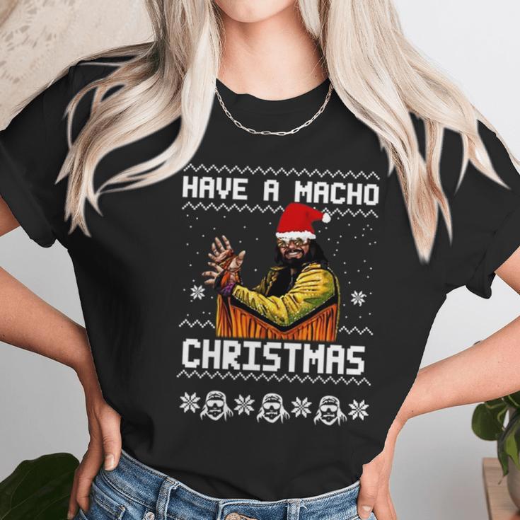 Randy Macho Man Savage Have A Macho Christmas Ugly Women T-Shirt Gifts for Women