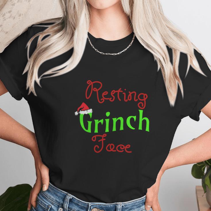 Resting Grinch Face Grinch Stole Christmas Women T-Shirt Gifts for Women