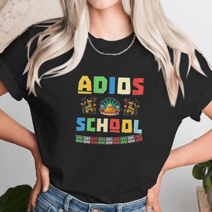 Retired Spanish Teacher Adios School Women T-Shirt Gifts for Women