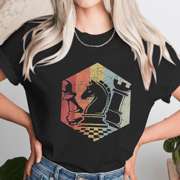 Retro Bishop Horse Rook Funny Chess Gift Idea Women T-Shirt Gifts for Women