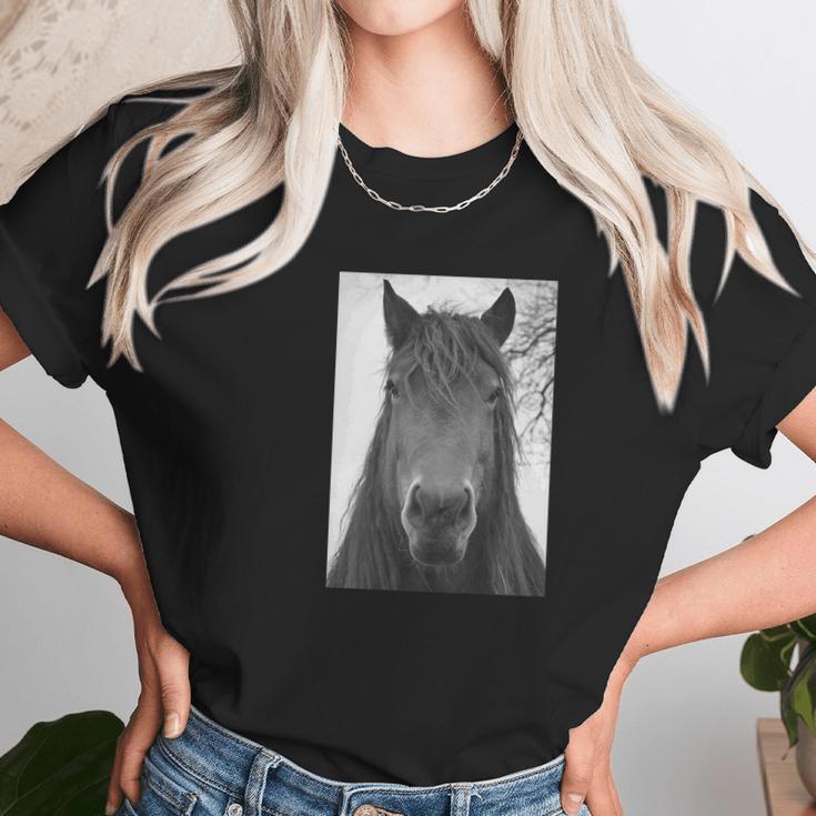 Retro Graphic Horse Head Mono Picture Women T-Shirt Gifts for Women