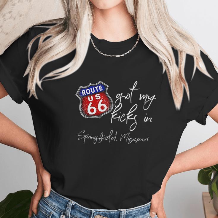 Route 66 Got My Kicks In Springfield Missouri Souvenir Women T-Shirt Gifts for Women