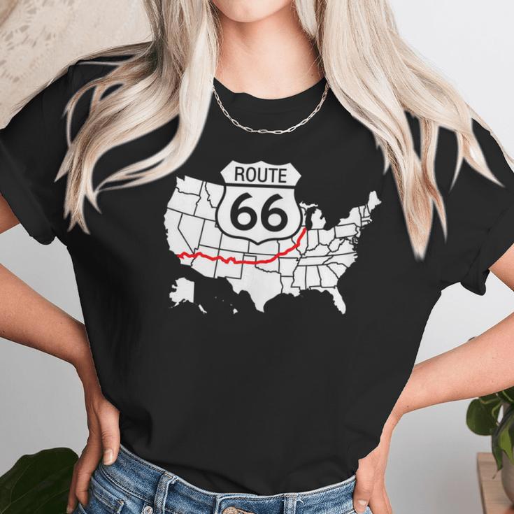 Route 66 V2 Men Women T-Shirt Graphic Print Casual Unisex Tee Women T-Shirt Gifts for Women