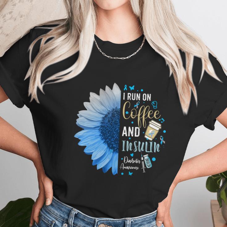 I Run On Coffee And Insulin Gift For Diabetes Awareness Great Gift Women T-Shirt Gifts for Women