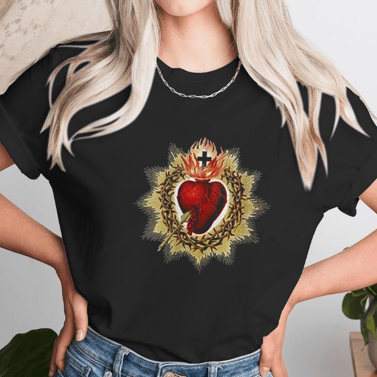 Sacred Heart Of Jesus Art Women T-Shirt Gifts for Women