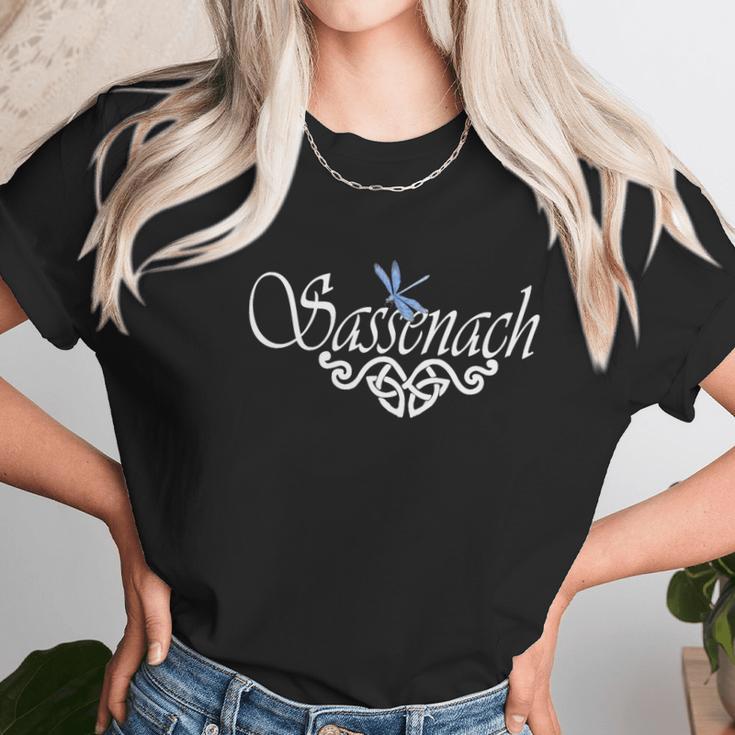 Womens Sassenach T-Shirt Blue Dragonfly Outlander Amber Tee Women T-Shirt Gifts for Women