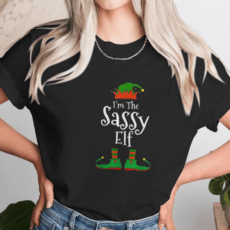 I Am The Sassy Elf Family Matching Funny Christmas Group Gift Women T-Shirt Gifts for Women