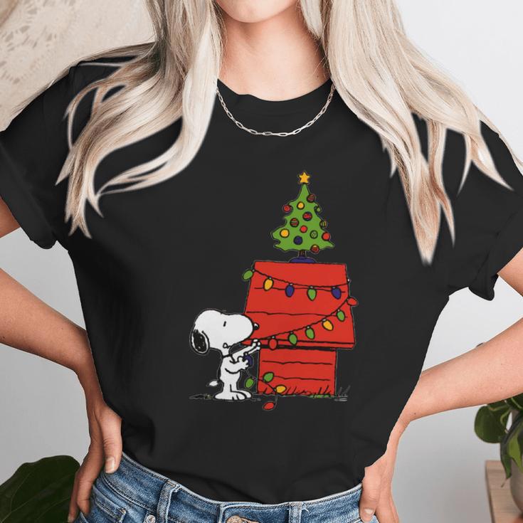 Snoopy And Christmas Tree Women T-Shirt Gifts for Women