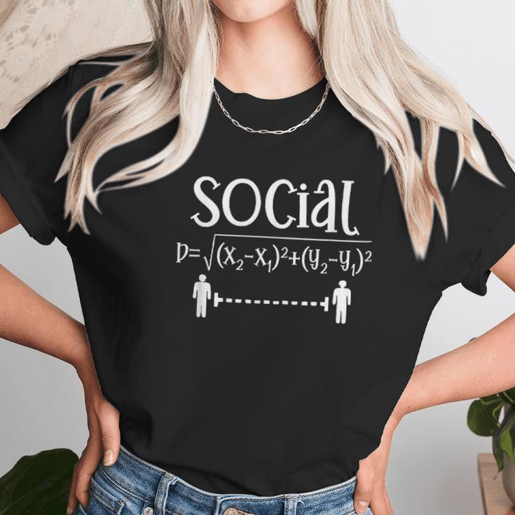 Social Distancing Math Teacher Women T-Shirt Gifts for Women