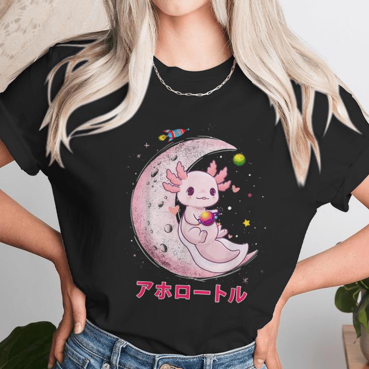 Space Axolotl Kawaii Pastel Goth Anime Comic Girl N V2 Men Women T-Shirt Graphic Print Casual Unisex Tee Women T-Shirt Gifts for Women