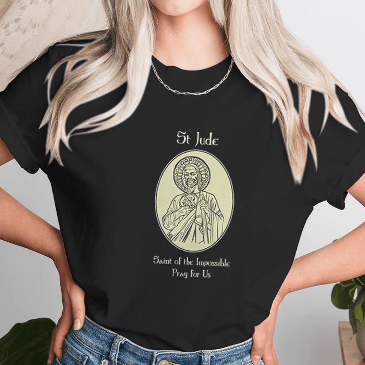 St Jude Pray For Us Catholic Christian Saint Prayer Women T-Shirt Gifts for Women