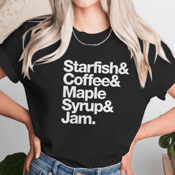 Starfish And Coffee Maple Syrup And Jam Women T-Shirt Gifts for Women