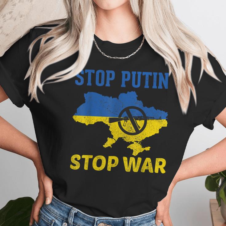 Stop Putin Stop War Stand With Ukraine Free Ukraine Support Men Women T-Shirt Graphic Print Casual Unisex Tee Women T-Shirt Gifts for Women