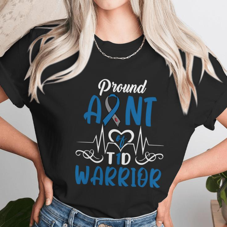 T1d Proud Aunt Diabetes Awareness Type 1 Insulin Pancreas Gift Graphic Design Printed Casual Daily Basic Women T-Shirt Gifts for Women
