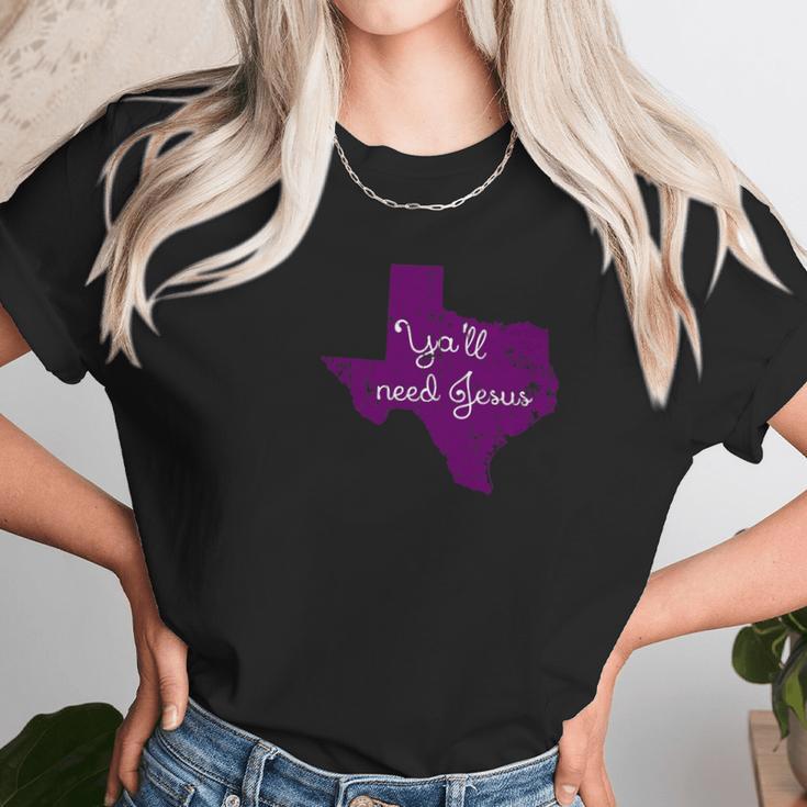 Top O Texas Tees Texas Christian Yall Need Jesus Women T-Shirt Gifts for Women