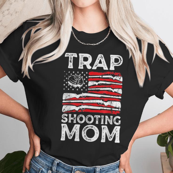 Trap Shooting Mom Gun Rights American Flag Mothers Day Women T-Shirt Gifts for Women