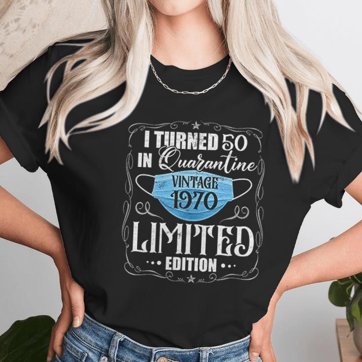 I Turned 50 In Vintage 1970 50Th Birthday Social Distancing L Women T-Shirt Gifts for Women