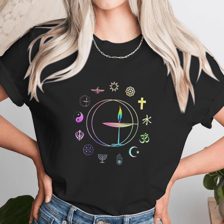 Unitarian Universalist Rainbow Uu Chalice Women T-Shirt Gifts for Women