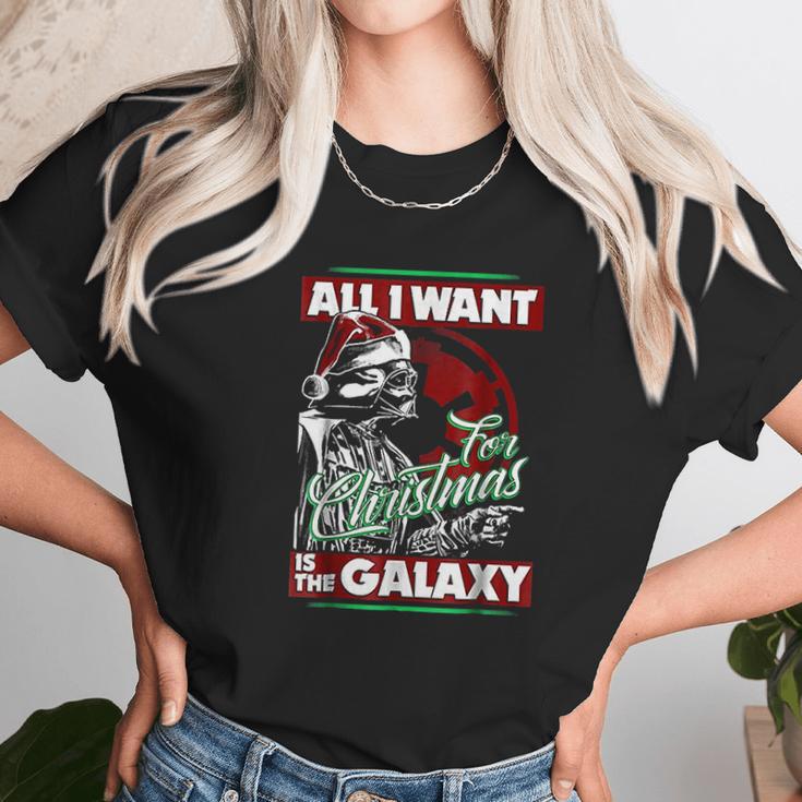 Vader Empire All I Want Galaxy Christmas Women T-Shirt Gifts for Women