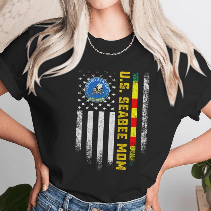 Vintage American Flag Proud Us Seabee Vietnam Veteran Mom Gift Graphic Design Printed Casual Daily Basic V2 Women T-Shirt Gifts for Women