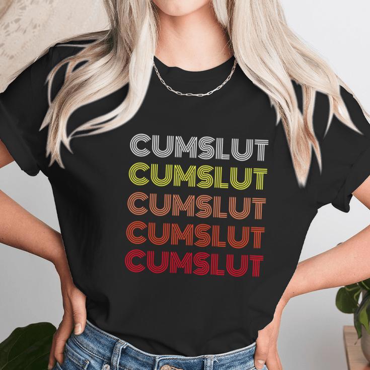 Vintage Style Cumslut Bukkake Wife Women T-Shirt Gifts for Women