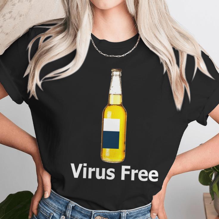 Virus Free Beer Bottle Women T-Shirt Gifts for Women