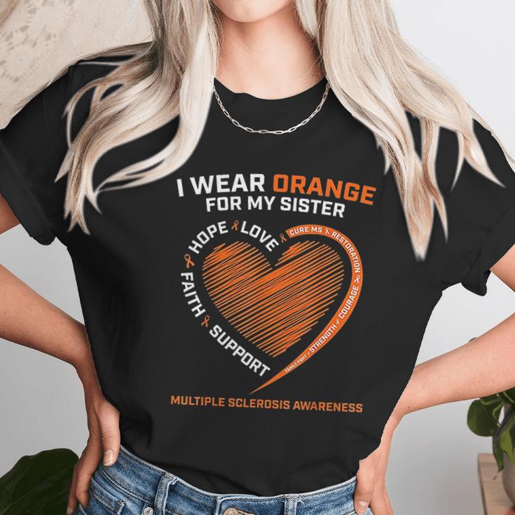 I Wear Orange For My Sister Ms Multiple Sclerosis Awareness Women T-Shirt Gifts for Women