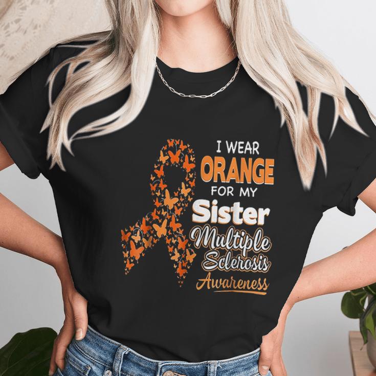 I Wear Orange For My Sister Multiple Sclerosis Awareness Women T-Shirt Gifts for Women