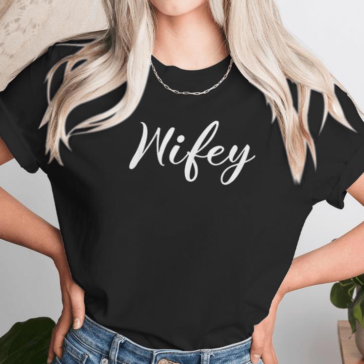 Wifey Gift For Newlyweds Couples Her Mrs Wife Women Women T-Shirt Gifts for Women