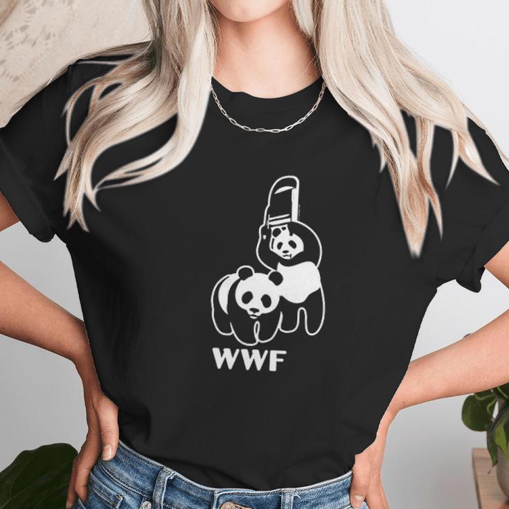 Wwf Funny Panda Bear Wrestling Women T-Shirt Gifts for Women