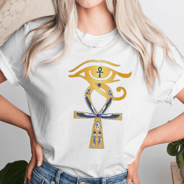 Ancient Egypt God Eye Of Horus Ankh Egyptian Symbol Women T-Shirt Gifts for Women