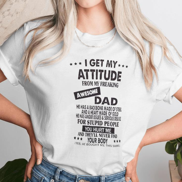 I Get My Attitude From Awesome Dad Impression 2022 Gift Women T-Shirt Gifts for Women