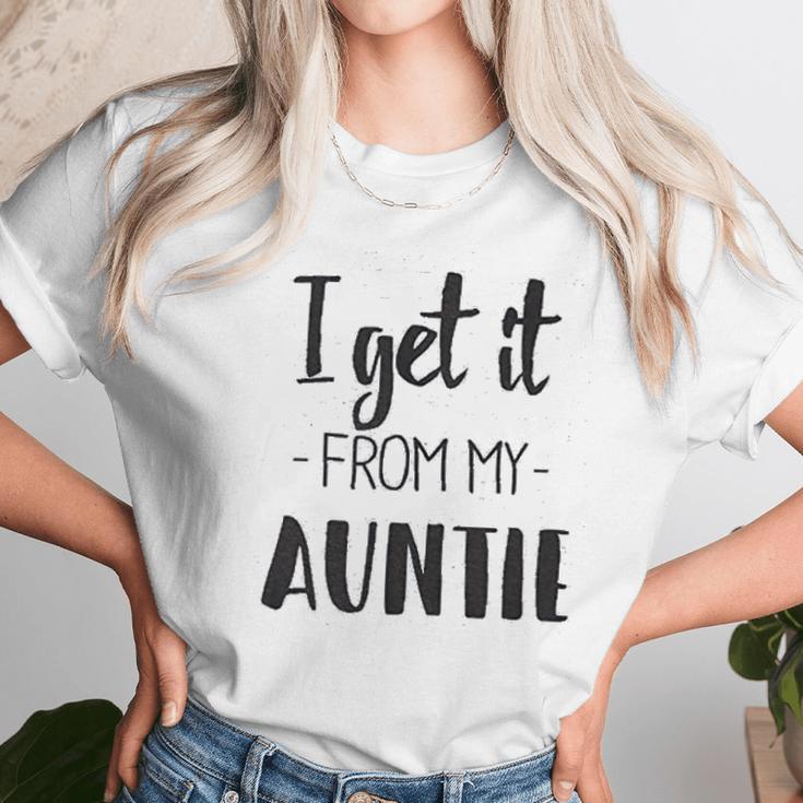 I Get It From My Auntie Creeper Funny Family Baby Jumpsuit Women T-Shirt Gifts for Women